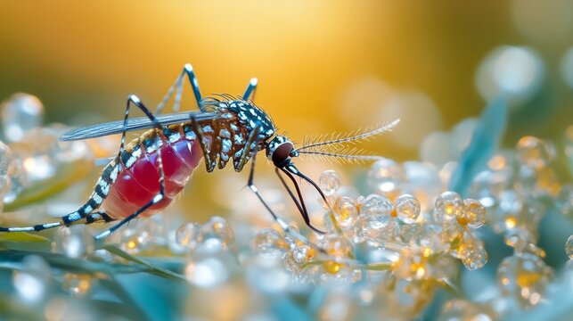 Mosquito, Zika virus, humans skin