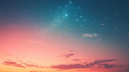 Night sky sunset, stars, clouds, twilight, peaceful landscape background
