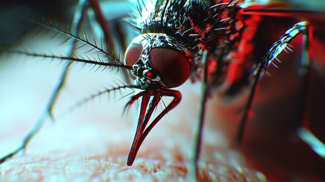 Mosquito, Zika virus, humans skin