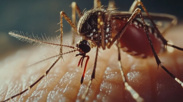 Mosquito, Zika virus, humans skin