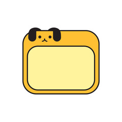 Dog Note Frame Vector Illustration