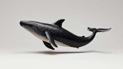 Fototapeta premium Pixel Art Whale In White Background