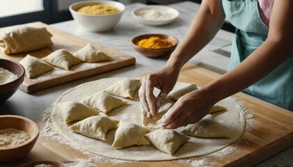 Making Homemade Samosas Pastry Cooking Process