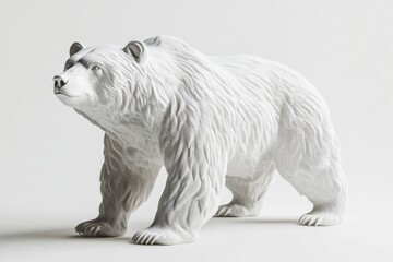 3D Grizzly Bear Isolated and White Background