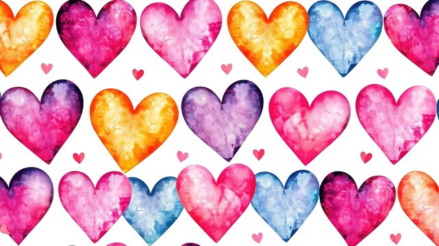 Animal Hearts in Watercolor: A Patchwork of Patterns and Colors