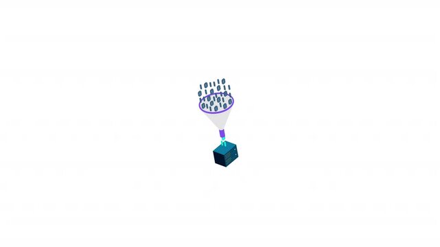 Database Filter isometric icon alpha video