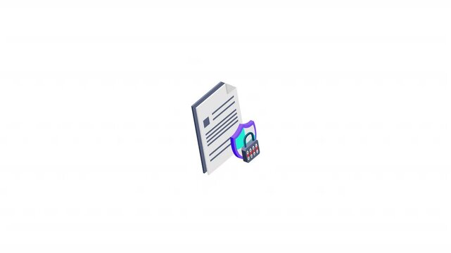 Password Encryption isometric icon alpha video