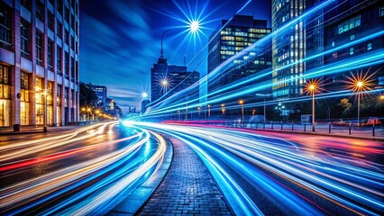 Obraz premium Long Exposure Light Trails Number 32, Night Photography, Urban Scene, Abstract Art