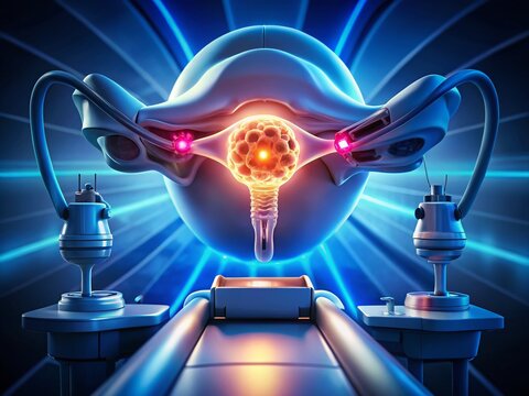 Long Exposure Medical Image: Intracavitary Brachytherapy for Cervical Cancer Treatment