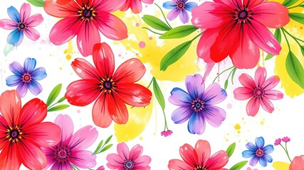 Obraz premium Easter Essence Distilled: Abstract Floral Tapestry in Spray Paint