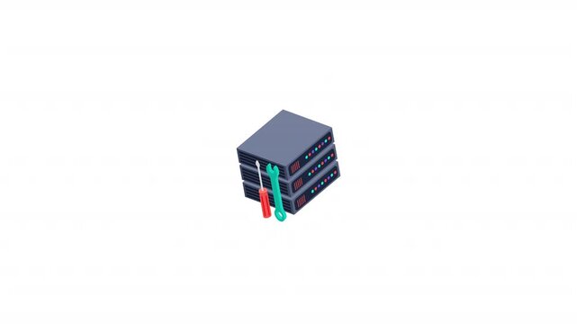 Database Maintenance isometric icon alpha video