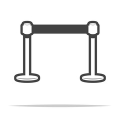 Retractable belt barrier icon transparent vector isolated