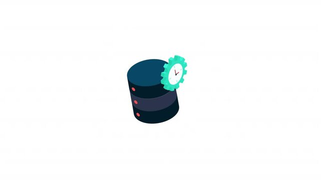Timeline Database isometric icon alpha video