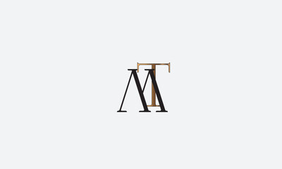 MT , TM , M , T Abstract Letters Logo Monogram	