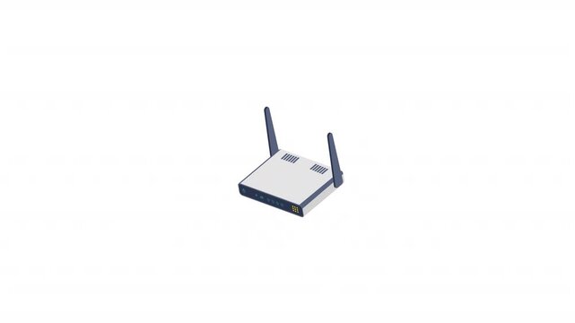 Router isometric icon alpha video