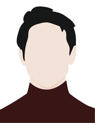 Vector Portrait Illustration of a Young Asian Man