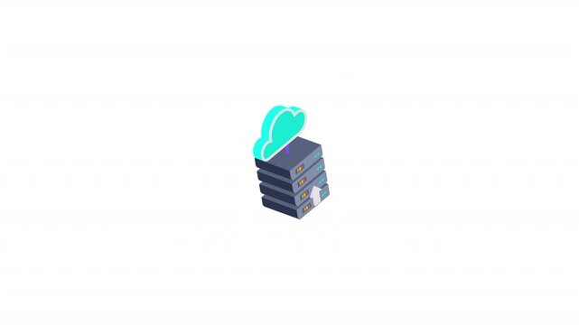 Database Upload isometric icon alpha video
