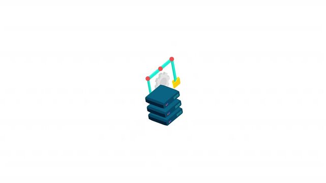 Development isometric icon alpha video