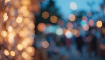 Blurred City Lights and Festive Sparkle