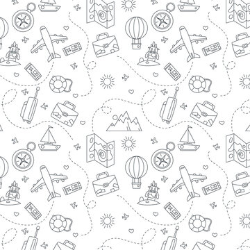 Doodle travel background_artboard 1