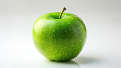 Green Apple on White Background - High Depth of Field