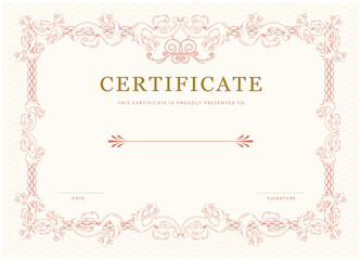 Engraving hand drawn ornamental certificate 01