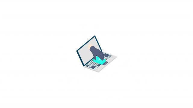 Stealing Money isometric icon alpha video