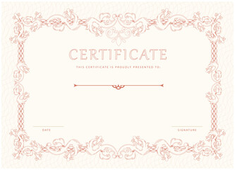 Engraving hand drawn ornamental certificate8 01