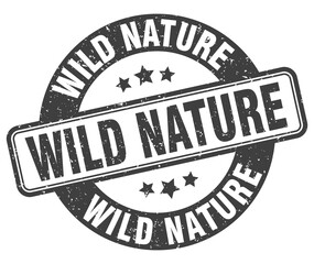 wild nature stamp. wild nature label. round grunge sign