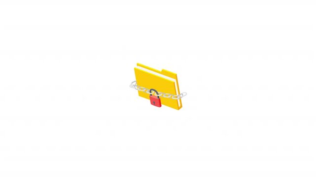 Folder Encryption isometric icon alpha video