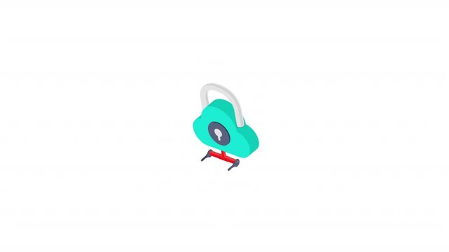 Secure Cloud isometric icon alpha video