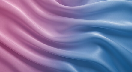 Fototapeta premium Smooth elegant pink and blue flying silk or satin luxury cloth fabric texture, background design