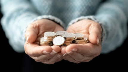 Hands holding a collection of coins, reflecting the importance of saving and financial management in everyday life