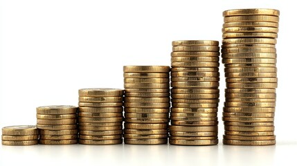 Businessperson's last coin collection boosts financial growth in rising stacked coins environment