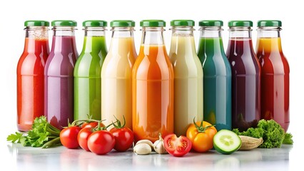 Vegetable Milk Assortment with Vibrant Colors