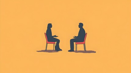 Two People Engaged in Discussion, Therapist talking to a client