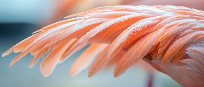 A Close-Up of Flamingo Feathers Unveiling Stunning Texture and Color