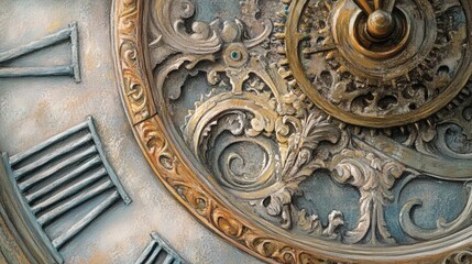 Intricate Clock Elegance in Soft Pastels