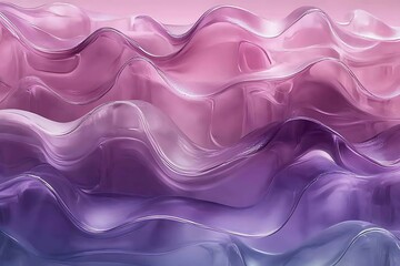 Obraz premium Abstract waves of translucent pink and purple materials flowing in a serene background