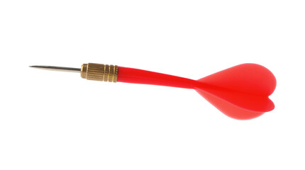 One red dart arrow in air isolated on white