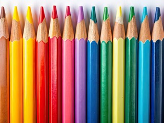 High-Resolution Realistic Pencils Set,  Colorful Stationery,  School Supplies,  Art Supplies,  Back to School,  Product Photography