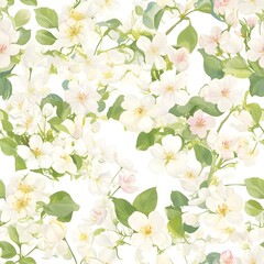 Obraz premium Seamless pattern of apple blossoms painted in watercolor style