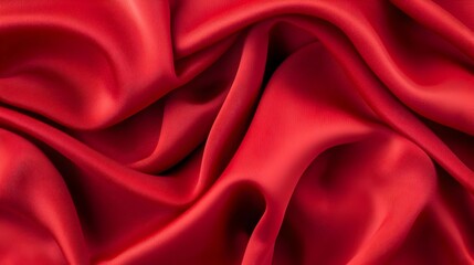 Fototapeta premium Red Fabric Draped Texture Background