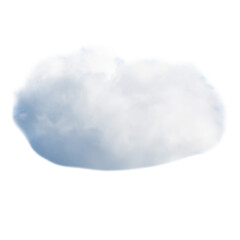 Cloud on transparent sky, one white cloud and sky in PNG isolated on transparent background