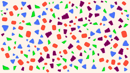 SEAMLESS HAND DRAWN DOODLE BLOB SHAPES PATTERN TEXTURE COLORFUL TEMPLATE ABSTRACT BACKGROUND TRENDY DESIGN VECTOR