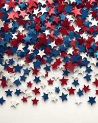 Festive Patriotic Starry Background in Red White and Blue for Celebration Design
