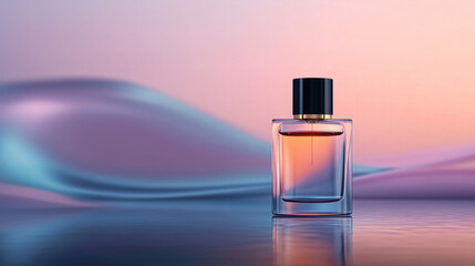 Elegant aroma in sleek glass bottle with dark cap
