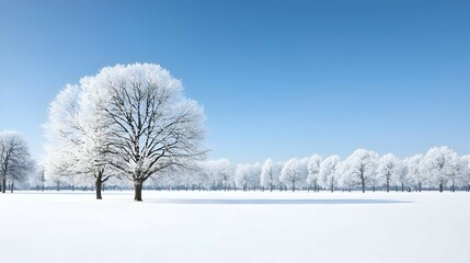 Fototapeta premium Snow Covered Trees in a Winter Landscape