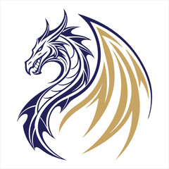 Golden Winged Dragon Design