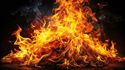 Fototapeta premium Macro Photography: Fiery 3D Render with Alpha Channel - Abstract Inferno